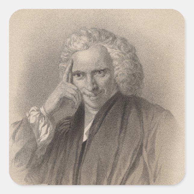 Pegatina Cuadrada Laurence Sterne (Anverso)