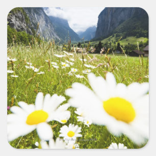 Pegatina Cuadrada Lauterbrunnen, Suiza