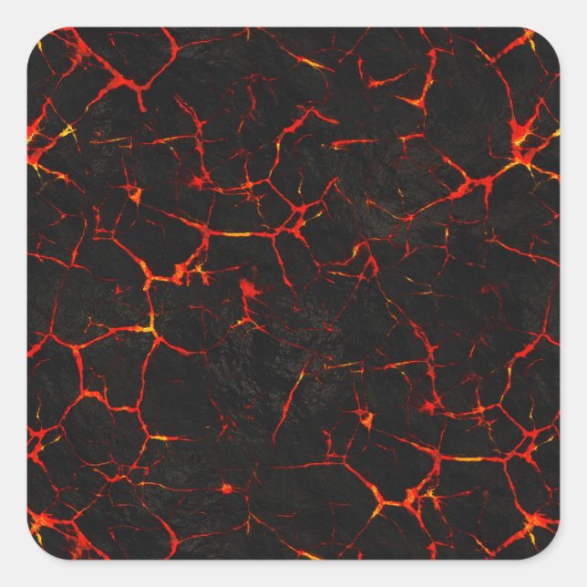 Pegatina Cuadrada Lava caliente de caída (Anverso)