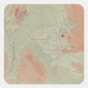 Pegatina Cuadrada Lavabo del géiser de Firehole