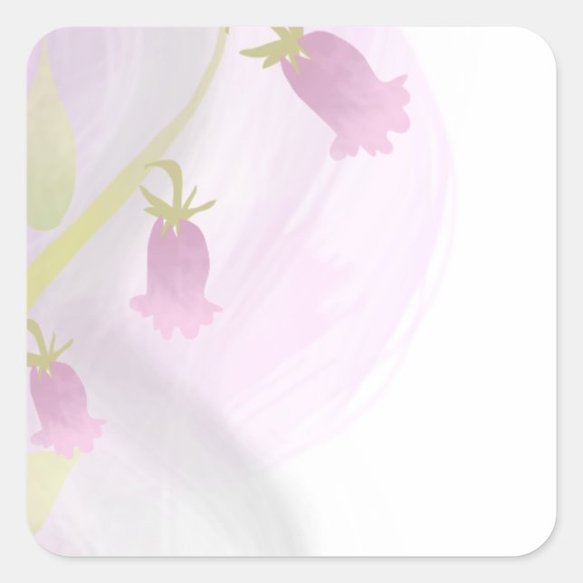 Pegatina Cuadrada Lavado de color rosa y gris (Anverso)