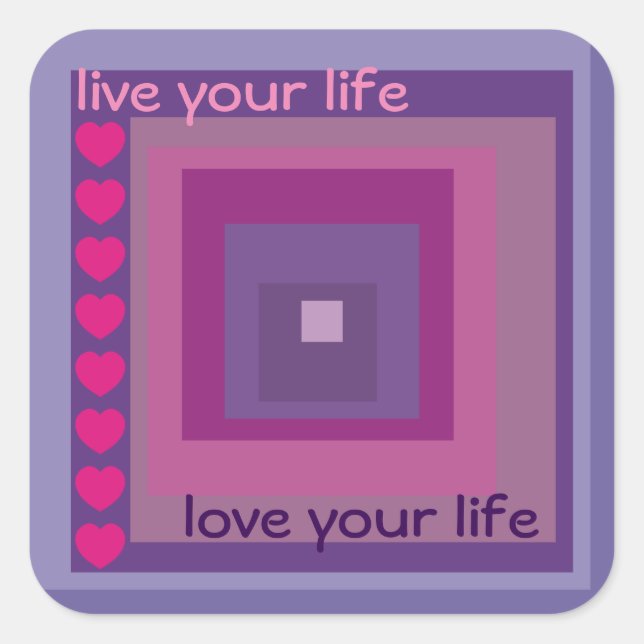 Pegatina Cuadrada lavanda de pasión púrpura campos de diamante arte  (Anverso)