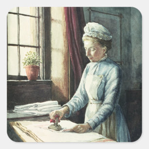 Pegatina Cuadrada Lavandería, c.1880