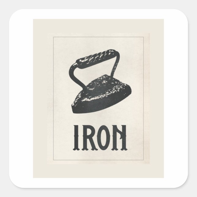 Pegatina Cuadrada Lavandería de época I (Anverso)