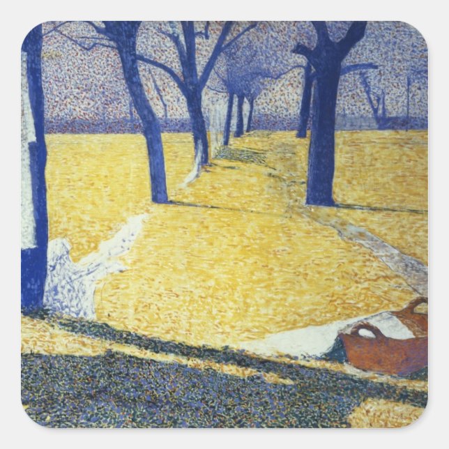 Pegatina Cuadrada Lavando el sol, 1905 (Anverso)