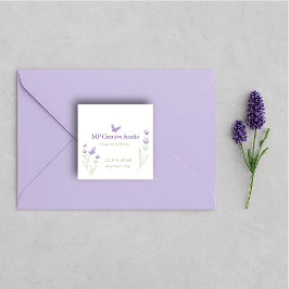 Pegatina Cuadrada Lavender Business Branding