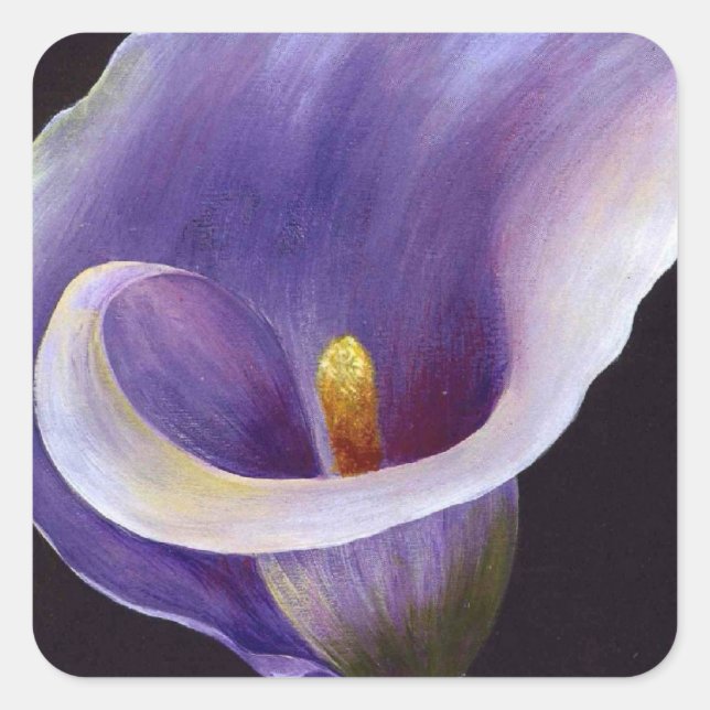 Pegatina Cuadrada Lavender Calla Lily (Anverso)