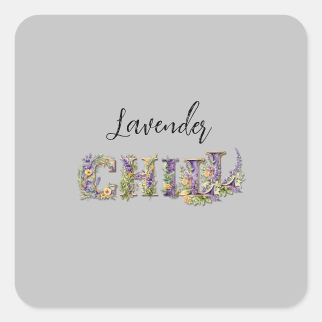 Pegatina Cuadrada Lavender Chill (Anverso)