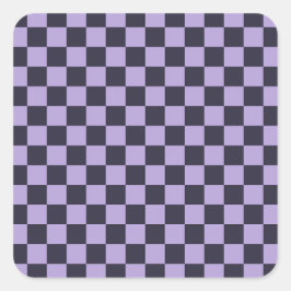 Pegatina Cuadrada Lavender haze checkerboard pattern
