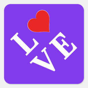 Pegatina Cuadrada Lavender LOVE Moda moderna Elegante