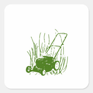 Pegatina Cuadrada Lawn Mower