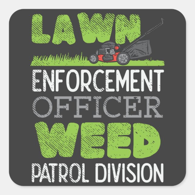 Pegatina Cuadrada Lawn Mower (Anverso)