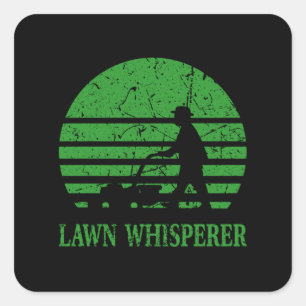 Pegatina Cuadrada Lawn Mower Lawn Whisperer Gardener Gift