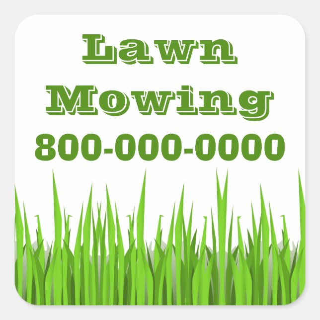 Pegatina Cuadrada Lawn Mowing Business (Anverso)