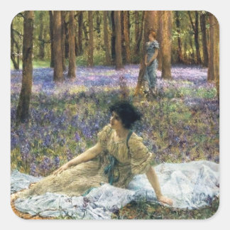 Pegatina Cuadrada Lawrence Alma Tadema Bluebells