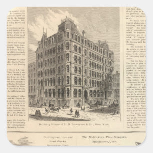 Pegatina Cuadrada Lawrence y los banqueros Birmingham Iron