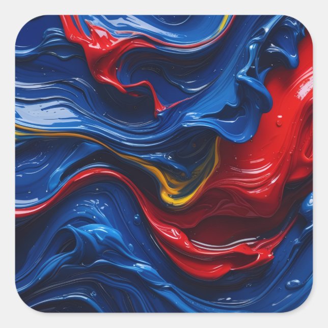 Pegatina Cuadrada Layers Upon Layers Of Paint (Anverso)