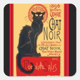 Pegatina Cuadrada Le Chat Noir, El Gato Negro, Arte