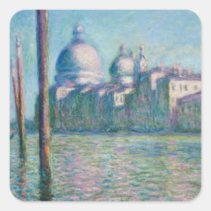 Pegatina Cuadrada Le Grand Canal, Venecia - Claude Monet, arte fino