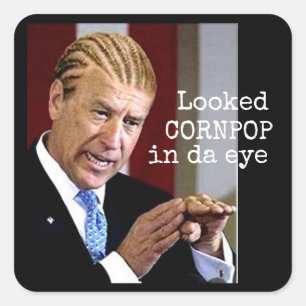 Pegatina Cuadrada Le miró a Cornpop a los ojos