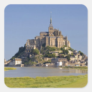 Pegatina Cuadrada Le Mont Saint Michel en la región de