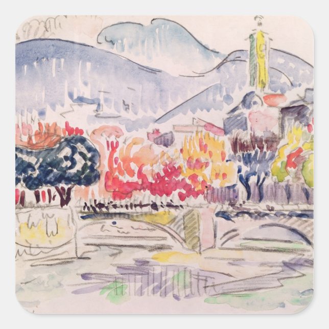 Pegatina Cuadrada Le Paillon, Niza, 1921 (Anverso)