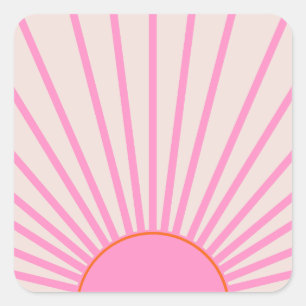 Pegatina Cuadrada Le Soleil 01 Sunshine rosa