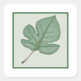 Pegatina Cuadrada Leaf verde