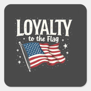 Pegatina Cuadrada Lealtad a la bandera de EE.UU. por el Día de los V