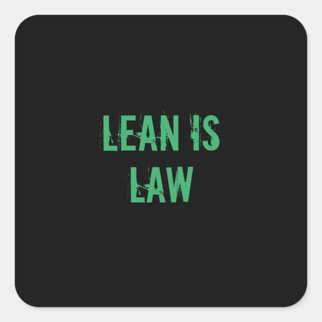 Pegatina Cuadrada Lean is Law Fitness Personal Trainer Bodybuilding (Anverso)