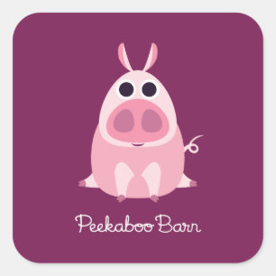 Pegatina Cuadrada Leary the Pig