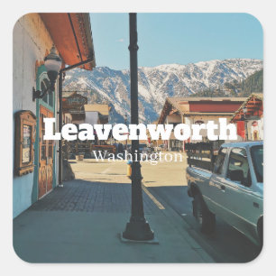 Pegatina Cuadrada Leavenworth - Washington