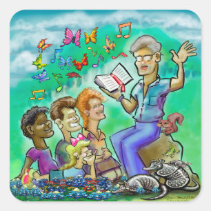 Pegatina Cuadrada Lección de Biblia para la escuela dominical infant