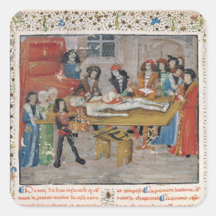 Pegatina Cuadrada Lección de disección Facultad de Medicina