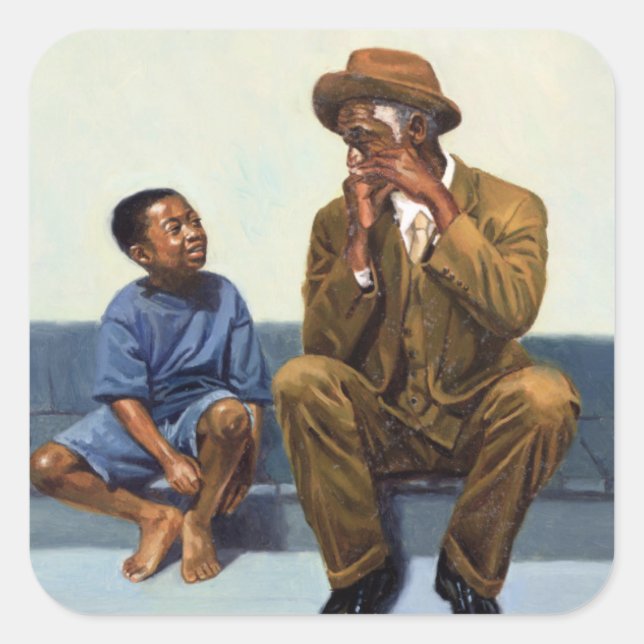 Pegatina Cuadrada Lección de música #2 2000 (Anverso)