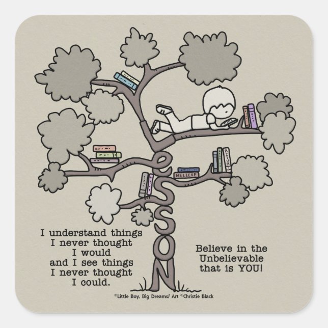 Pegatina Cuadrada Lecciones aprendidas (Anverso)