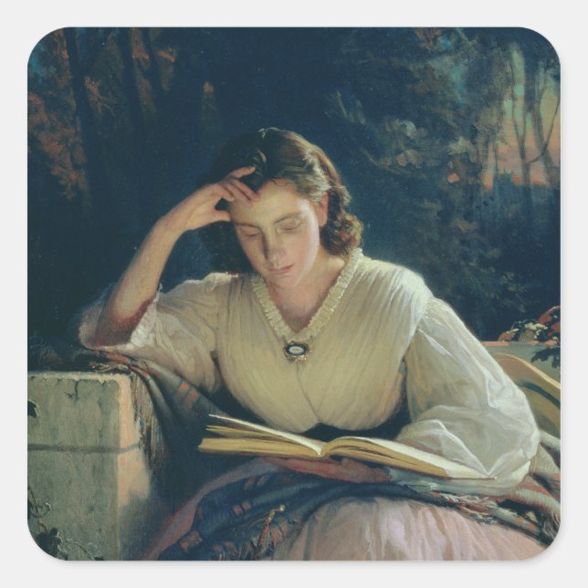 Pegatina Cuadrada Lectura, 1863 (Anverso)