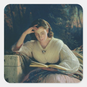 Pegatina Cuadrada Lectura, 1863