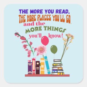 Pegatina Cuadrada Leer