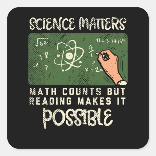 Pegatina Cuadrada Leer - Leer hace posible (Anverso)