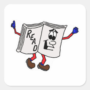Pegatina Cuadrada Leer libro