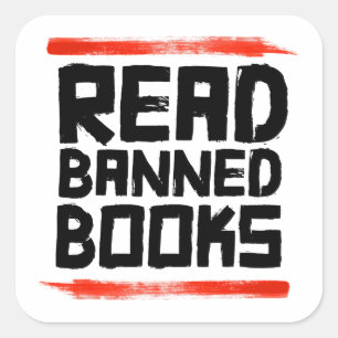 PEGATINA CUADRADA LEER LIBROS PROHIBIDOS