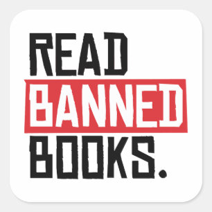 Pegatina Cuadrada Leer libros prohibidos