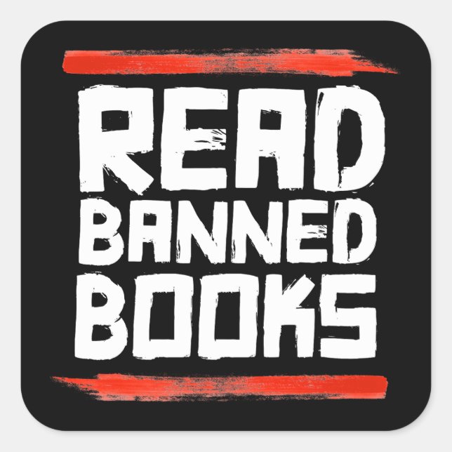 PEGATINA CUADRADA LEER LIBROS PROHIBIDOS (Anverso)