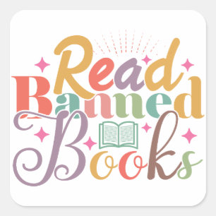 Pegatina Cuadrada Leer libros prohibidos