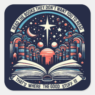 Pegatina Cuadrada Leer los libros que no quieren que leas