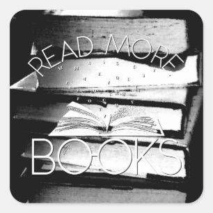 Pegatina Cuadrada Leer más libros