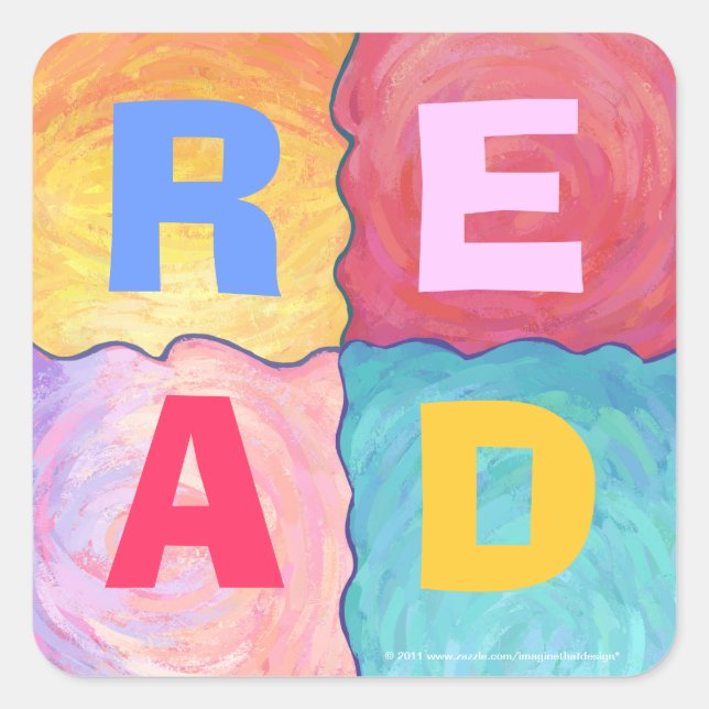 PEGATINA CUADRADA LEER PEGATINAS (Anverso)