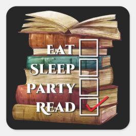 Pegatina Cuadrada Leer primero