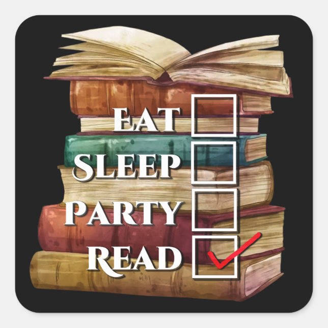 Pegatina Cuadrada Leer primero (Anverso)